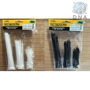 ABRAÇADEIRA DE NYLON MISTA COM 80 PCS AR0368 BRANCA