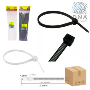 ABRAÇADEIRA DE NYLON 4,8 X 200MM C/100 FBG - 3050 BRANCA