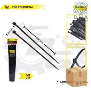 ABRAÇADEIRA DE NYLON 5,4 X 500MM FBG-3264 PRETA