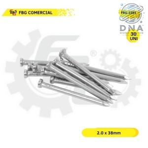 CARTELA PREGO DE AÇO 2.2X38MM 8X12 C/30 UN FBG-3353