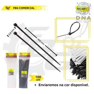 ABRAÇADEIRA DE NYLON 3,6 X 400MM C/100 FBG - 3057 BRANCA